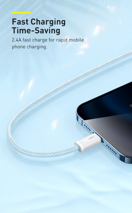 Кабель Baseus Dynamic Series USB to Lightning (2.4A, 1m) CALD000402 - White (896286W) Кабель Baseus Dynamic Series USB to Lightning (2.4A, 1m) CALD000402 - White: фото 9 з 20