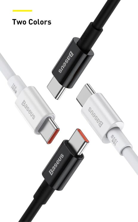 Кабель Baseus Superior Series Type-C to Type-C (100W, 2m) CATYS-C01 - Black: фото 20 з 23