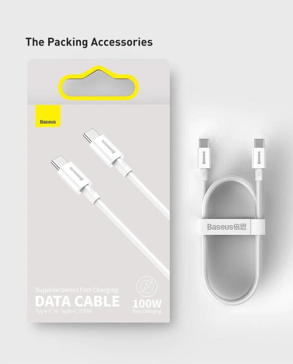 Кабель Baseus Superior Series Type-C to Type-C (100W, 2m) CATYS-C01 - Black: фото 22 з 23