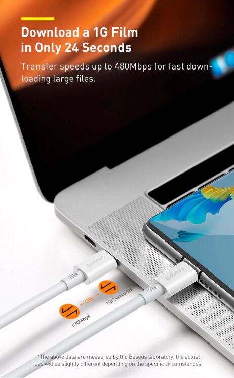 Кабель Baseus Superior Series Type-C to Type-C (100W, 2m) CATYS-C01 - Black: фото 15 з 23