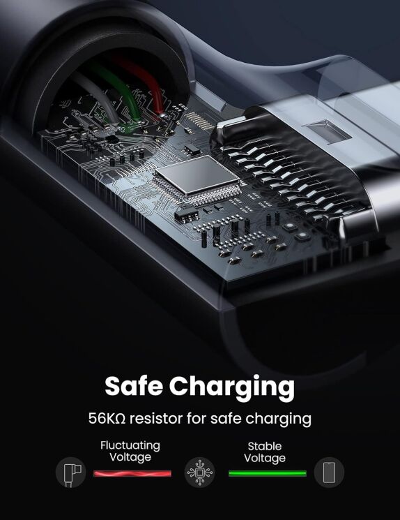 Кабель UGREEN US284 USB to Type-C (3A, 0.5m) - Black: фото 6 з 10