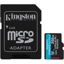 Карта памяти Kingston MicroSDXC Canvas Go Plus Gen4 256GB UHS-I U3 V30 A2 R200 + адаптер (SDCG4/256GB) - Black: фото 1 из 3