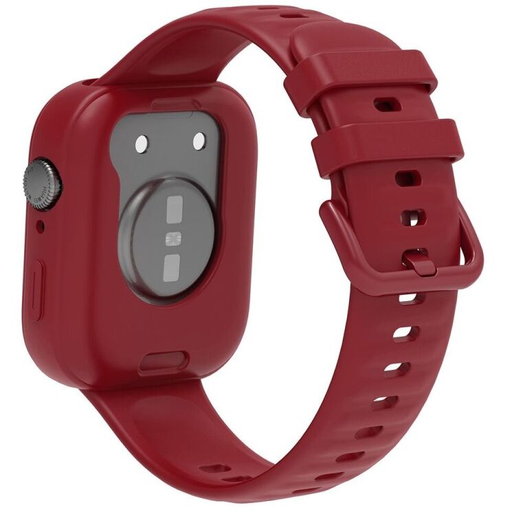 Комплект (чехол и ремешок) Deexe Silicone Set для Huawei Watch Fit 3 - Wine Red: фото 2 из 9