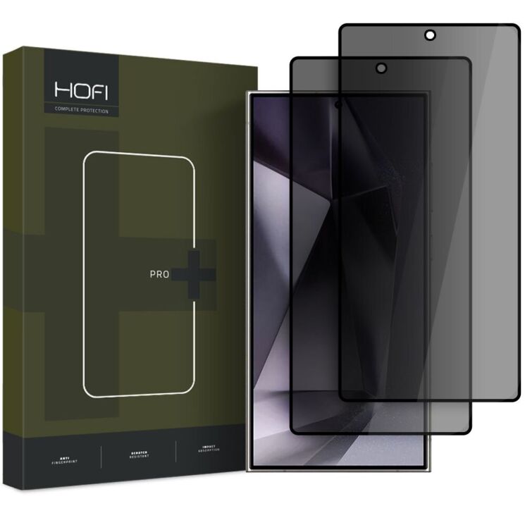 Комплект захисних стекол (2шт) HOFI Anti Spy Glass Pro+ для Samsung Galaxy S25 Ultra (S938) - Black: фото 1 з 6