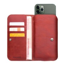 Шкіряний чохол-портмоне QIALINO Classic Wallet для Apple iPhone 11 / iPhone 11 Pro / iPhone 11 Pro Max - Red: фото 1 з 11