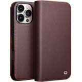Шкіряний чохол QIALINO Wallet Case для Apple iPhone 16 Pro - Brown (360542Z)