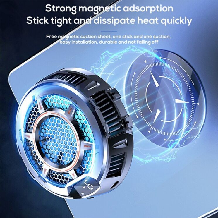 Кулер-вентилятор для смартфона MEMO CX05 Magnetic Cooler - Black: фото 10 з 13