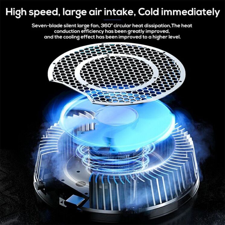 Кулер-вентилятор для смартфона MEMO CX05 Magnetic Cooler - Black: фото 7 з 13