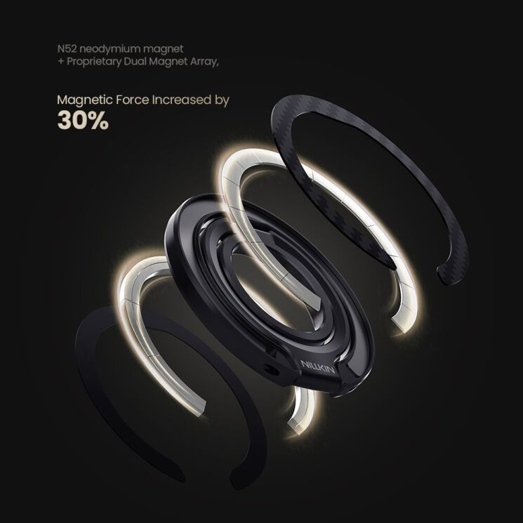 Магнітне кільце-тримач NILLKIN FiberSnap Magnetic Ring Stand - Black: фото 13 з 16