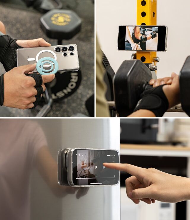 Магнитное кольцо-держатель Ringke Dual Magnetic Silicone Ring (8800293858775) - Black: фото 4 из 13