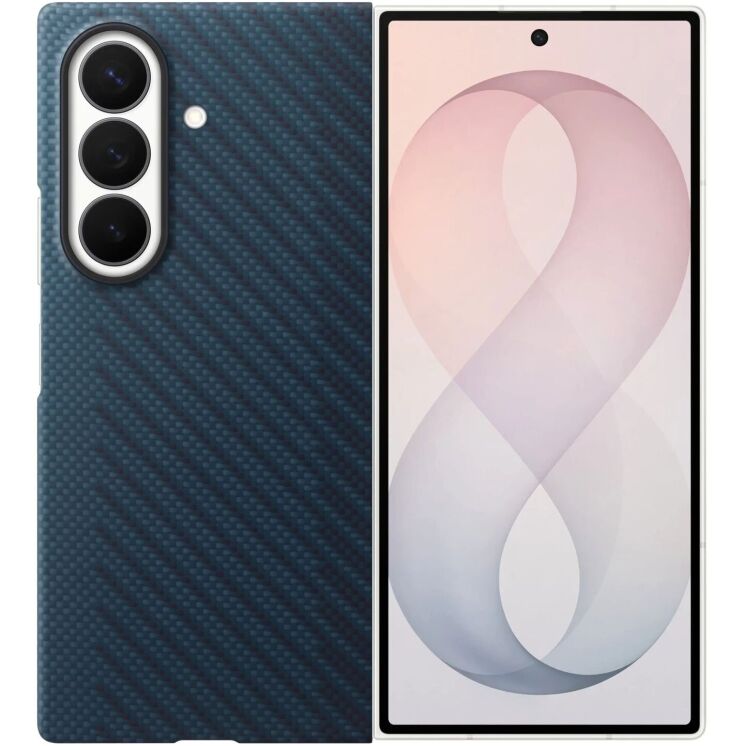 Оригинальный чехол Carbon Magnet Case для Samsung Galaxy Fold 8 Ultra (EF-KF976SNEGUA) - Dark Blue: фото 1 из 5