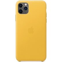 Оригинальный чехол Leather Case для Apple iPhone 11 Pro Max (MX0A2) - Meyer Lemon: фото 1 из 6