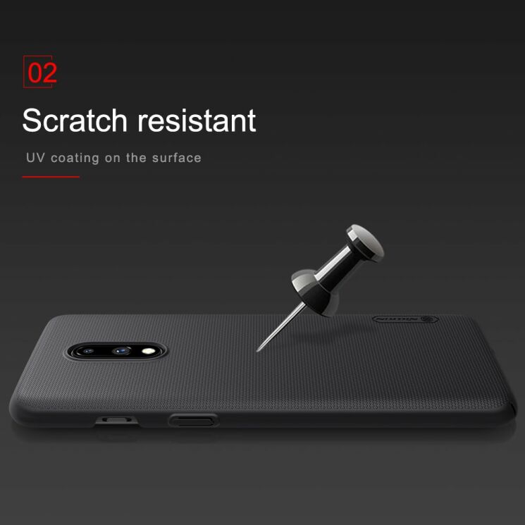 Пластиковий чохол NILLKIN Frosted Shield для OnePlus 7 - Black: фото 13 з 17