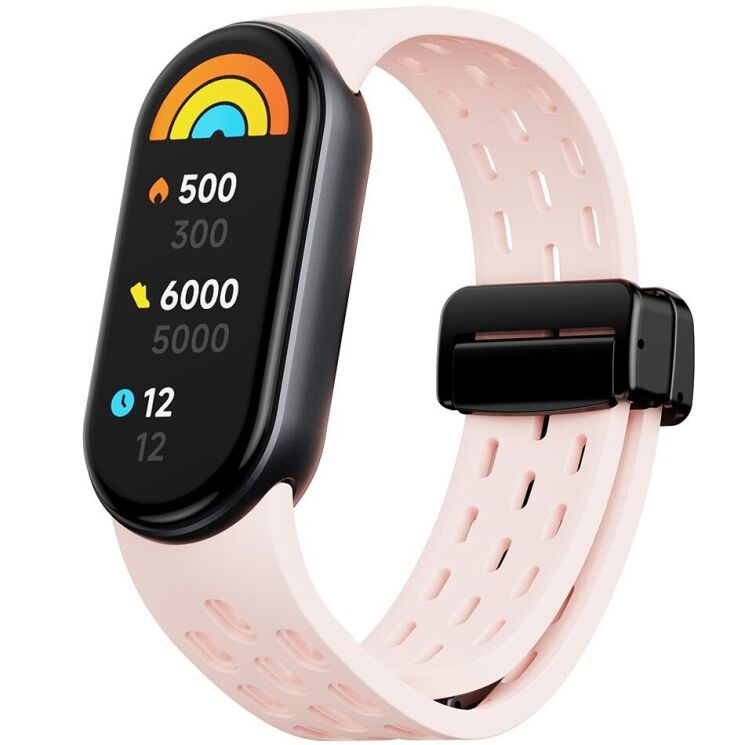 Ремешок Deexe Astra Strap для Xiaomi Mi Smart Band 8 / 9 - Light Pink: фото 2 из 9