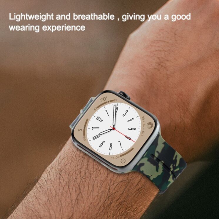 Ремешок Deexe Camo Silicone для Apple Watch 46 / 45 / 44 / SE 44 / 42 (Series 1-3) / Ultra / Ultra 2 - Black: фото 2 из 7