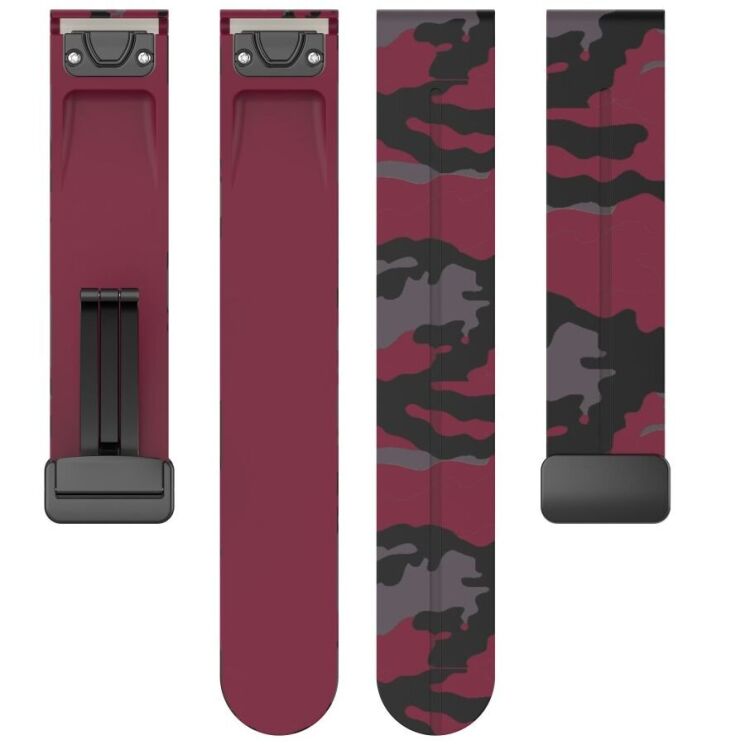 Ремешок Deexe Camo Silicone для часов с шириной крепления 22мм - Wine Red: фото 5 из 10