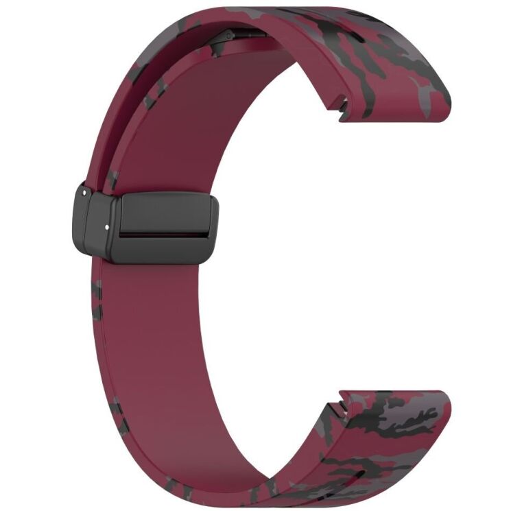 Ремешок Deexe Camo Silicone для часов с шириной крепления 22мм - Wine Red: фото 4 из 10