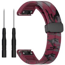 Ремешок Deexe Camo Silicone для часов с шириной крепления 22мм - Wine Red: фото 1 из 10