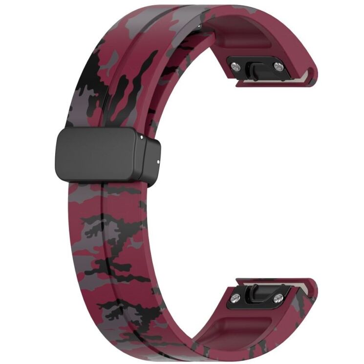 Ремешок Deexe Camo Silicone для часов с шириной крепления 22мм - Wine Red: фото 3 из 10