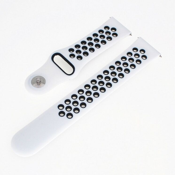 Ремешок Deexe Dot Color для Samsung Watch Active / Active 2 40mm / Active 2 44mm - White / Black: фото 2 из 4