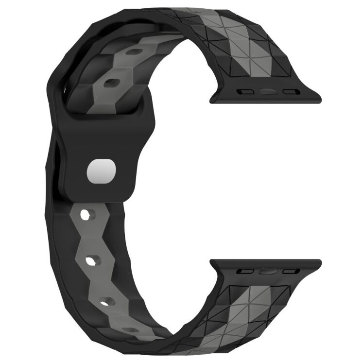 Ремешок Deexe Flex Series для Apple Watch 42 (Series 10) / 41 / 40 / SE 40 / 38 - Black / Grey: фото 3 из 6