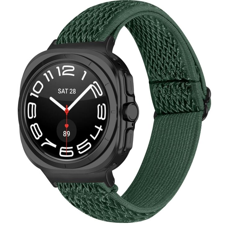 Ремешок Deexe Knitted Strap для Samsung Galaxy Watch Ultra (2025) - Army Green: фото 2 из 6