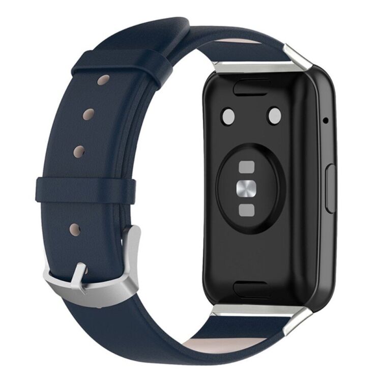 Ремінець Deexe Leather Strap для Huawei Watch Fit 2 - Blue: фото 2 з 11