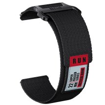 Ремінець Deexe Nylon Magic Tape для годинників з шириною кріплення 20мм - Black / Red: фото 1 з 1