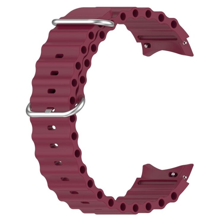 Ремешок Deexe Ocean Strap для Samsung Galaxy Watch 4 / 5 / 6 / 7 / FE (40mm) - Wine Red: фото 2 из 7
