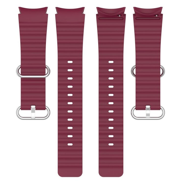 Ремешок Deexe Ocean Strap для Samsung Galaxy Watch 4 / 5 / 6 / 7 / FE (40mm) - Wine Red: фото 4 из 7