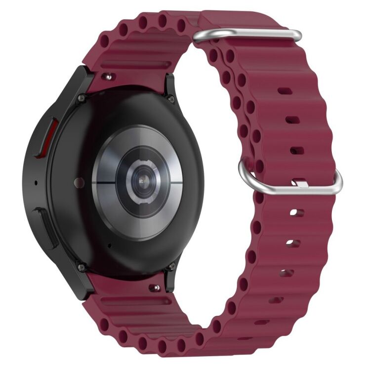 Ремешок Deexe Ocean Strap для Samsung Galaxy Watch 4 / 5 / 6 / 7 / FE (40mm) - Wine Red: фото 1 из 7