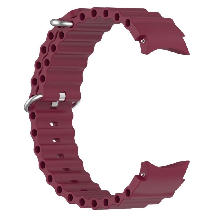Ремешок Deexe Ocean Strap для Samsung Galaxy Watch 4 / 5 / 6 / 7 / FE (40mm) - Wine Red: фото 3 из 7