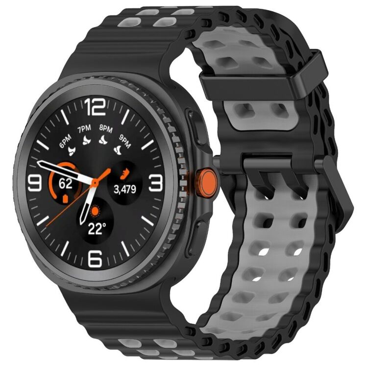 Ремешок Deexe Ocean Strap для Samsung Galaxy Watch 8 (40/44mm) / 8 Classic - Black / Grey: фото 2 из 6