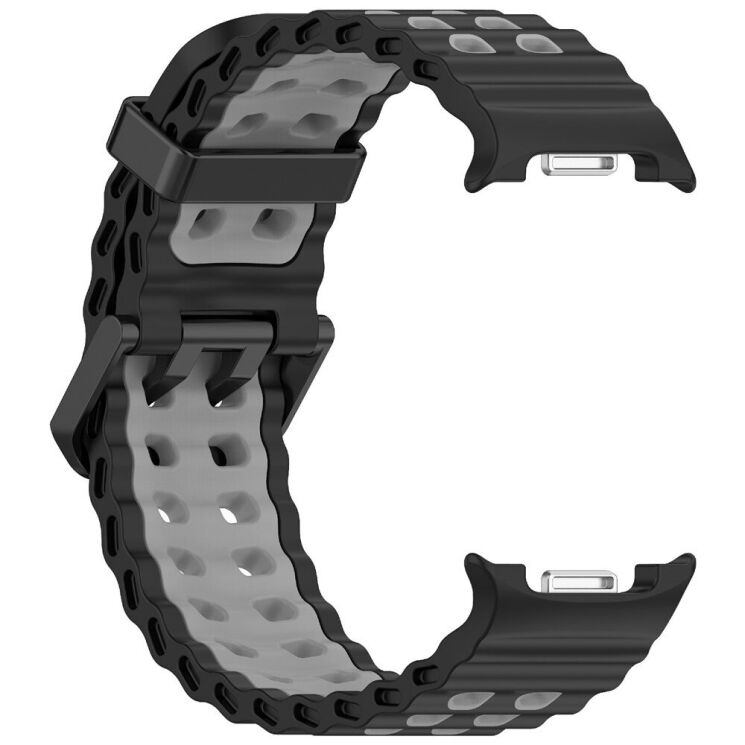 Ремешок Deexe Ocean Strap для Samsung Galaxy Watch 8 (40/44mm) / 8 Classic - Black / Grey: фото 3 из 6