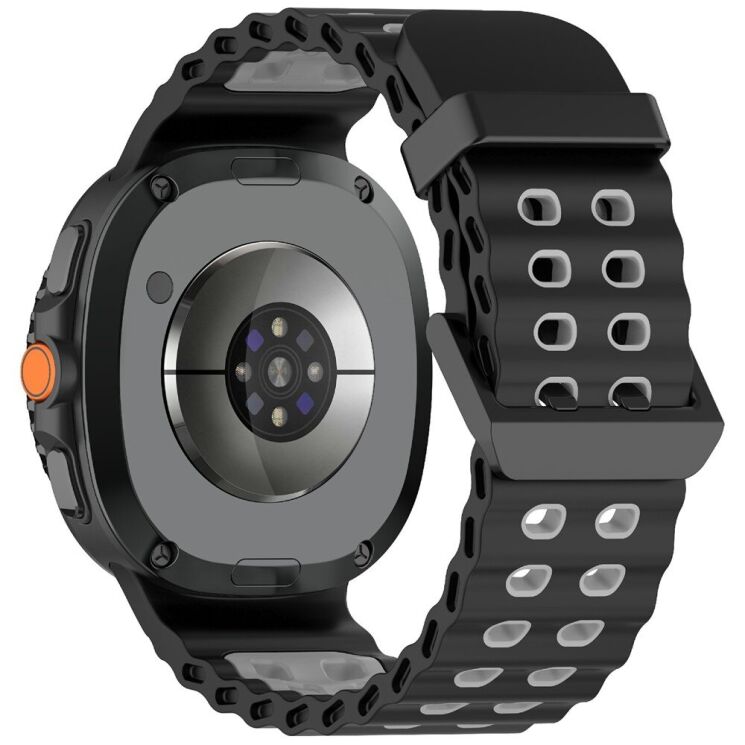 Ремешок Deexe Ocean Strap для Samsung Galaxy Watch 8 (40/44mm) / 8 Classic - Black / Grey: фото 1 из 6