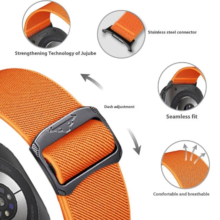Ремінець Deexe Orbit Flex для Samsung Galaxy Watch Ultra (47mm) - Black: фото 3 з 5