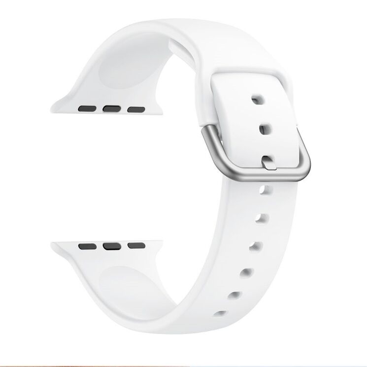 Ремешок Deexe Soft Silicone для Apple Watch 42 (Series 10) / 41 / 40 / SE 40 / 38 - White: фото 1 из 7