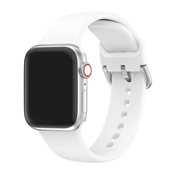 Ремешок Deexe Soft Silicone для Apple Watch 42 (Series 10) / 41 / 40 / SE 40 / 38 - White: фото 2 из 7