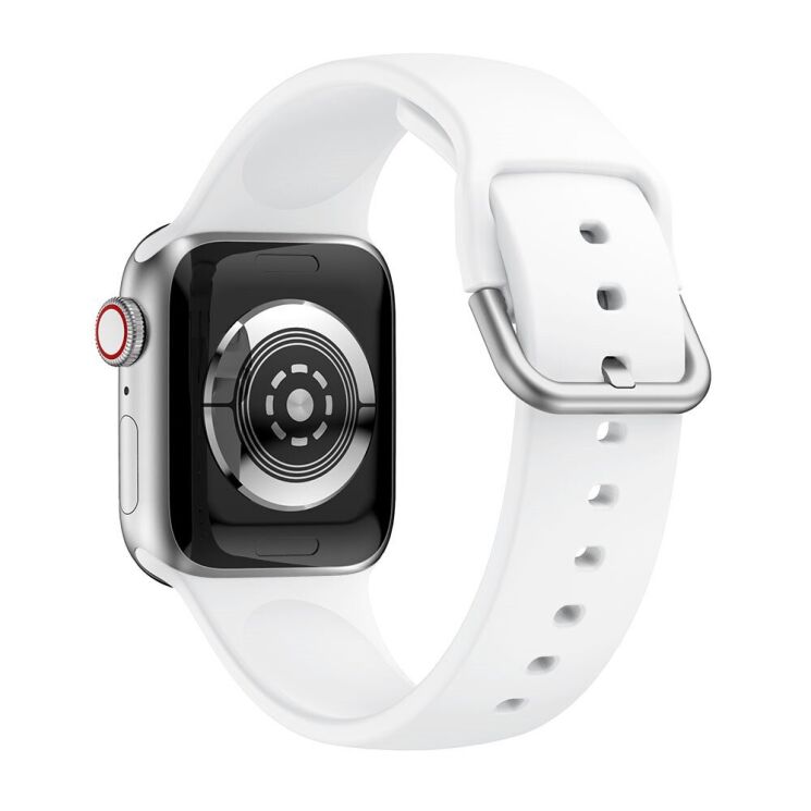 Ремешок Deexe Soft Silicone для Apple Watch 42 (Series 10) / 41 / 40 / SE 40 / 38 - White: фото 3 из 7
