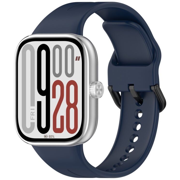 Ремешок Deexe Soft Silicone для Xiaomi Redmi Watch 4 / 5 / Mi Smart Band 8 Pro / Band 9 Pro - Midnight Blue: фото 4 из 9
