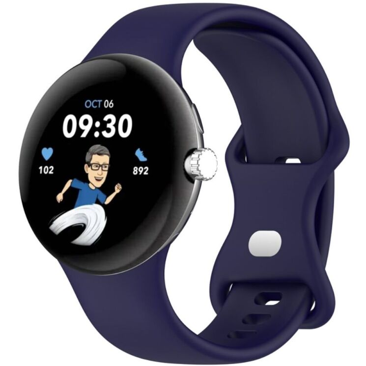 Ремешок Deexe Soft Touch для Google Pixel Watch / Watch 2 / Watch 3 (41mm) - Dark Blue: фото 2 из 4