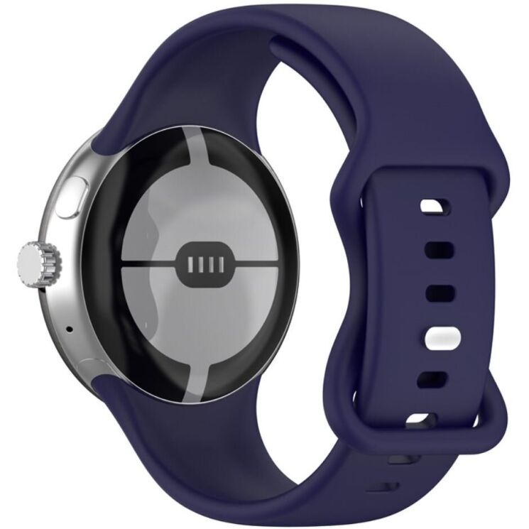 Ремешок Deexe Soft Touch для Google Pixel Watch / Watch 2 / Watch 3 (41mm) - Dark Blue: фото 1 из 4