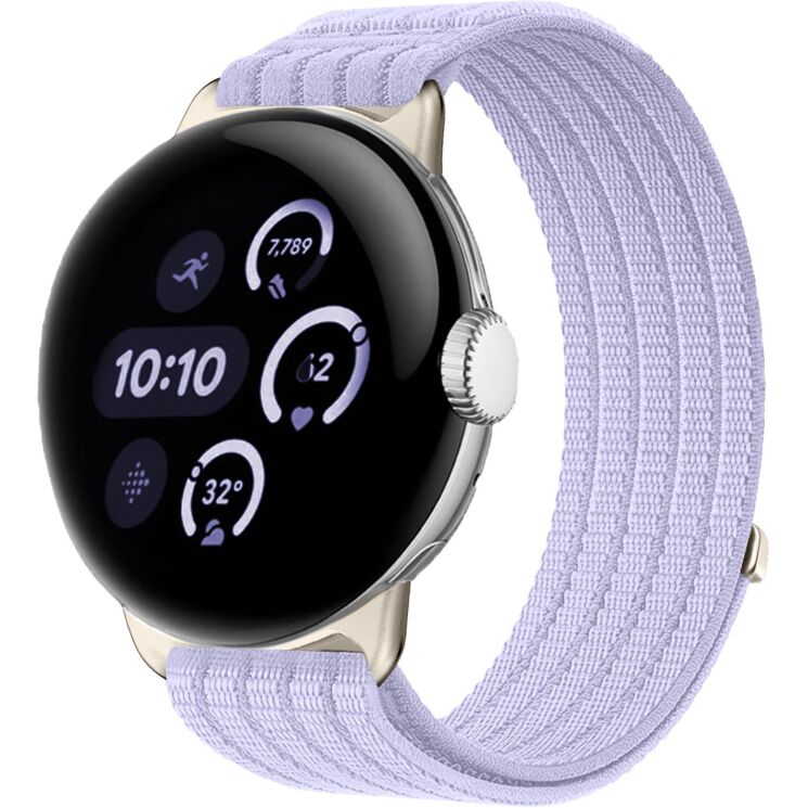 Ремешок Deexe Soft Weave для Google Pixel Watch 4 / 3 / 2 / 1 (41mm) - Purple: фото 2 из 5