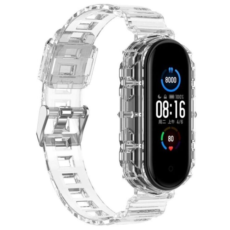 Ремешок Deexe Solid Color для Xiaomi Mi Band 5 / Mi Band 6 - Transparent: фото 2 из 8