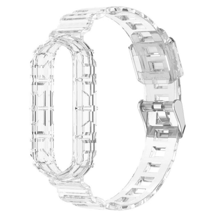 Ремешок Deexe Solid Color для Xiaomi Mi Band 5 / Mi Band 6 - Transparent: фото 1 из 8