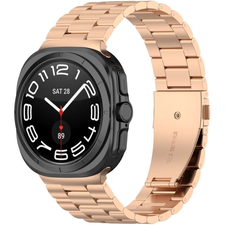 Ремешок Deexe Stainless Steel для Samsung Galaxy Watch Ultra (47mm) - Rose Gold: фото 4 из 9