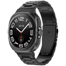 Ремінець Deexe Stainless Steel для Samsung Galaxy Watch Ultra (47mm) - Black: фото 1 з 4