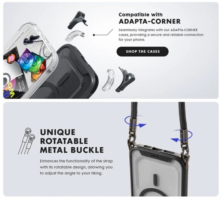 Ремінець для смартфона Laut ADAPTA-LOOP CROSSBODY - Black: фото 7 з 9