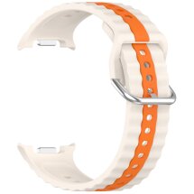 Ремешок Reframe Vertical Strip для Samsung Galaxy Watch 8 (40/44mm) / 8 Classic / Ultra (2025) - Starlight / Orange: фото 1 из 5