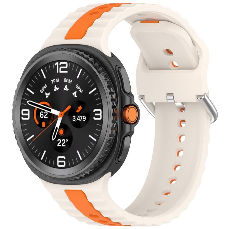 Ремінець Reframe Vertical Strip для Samsung Galaxy Watch 8 (40/44mm) / 8 Classic / Ultra (2025) - Starlight / Orange: фото 2 з 5